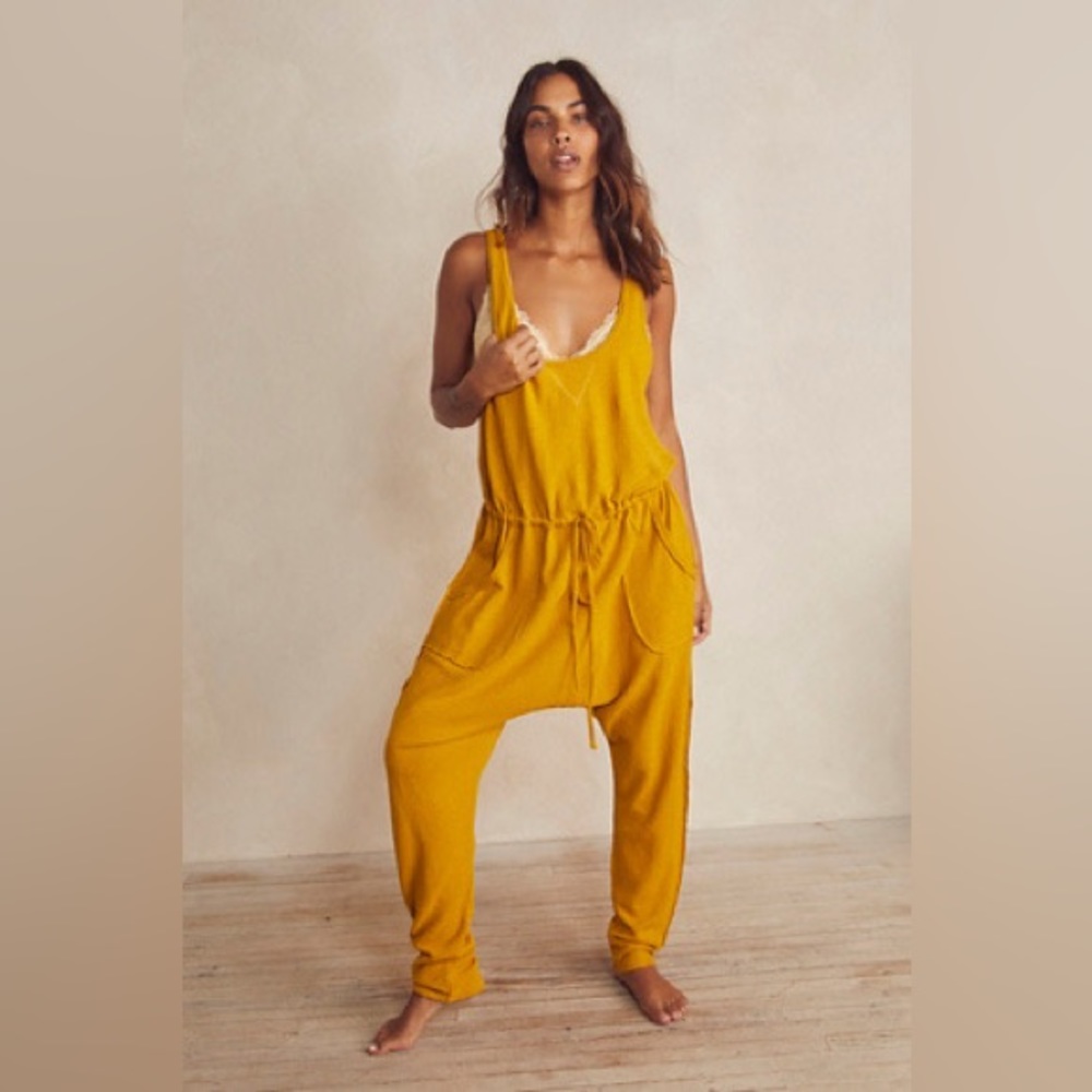 Free People Mustard Yellow Jumpsuit
